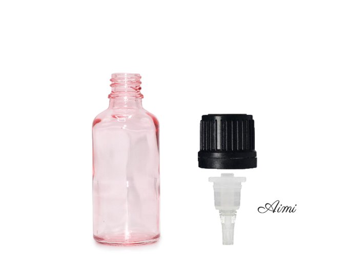 10ml Ružová Sklenená Fľaška s Kvapkadlom (Varianta 10ml Ružová Sklenená Fľaška  s Kvapkadlom)