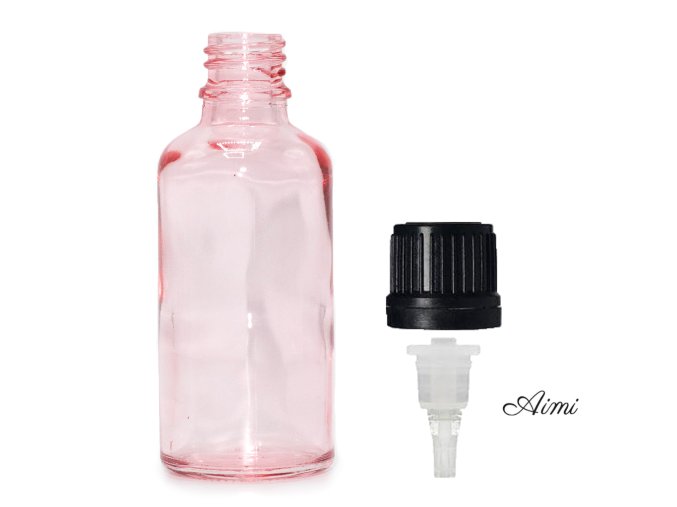 100ml Ružová Sklenená Fľaška s Kvapkadlom (Varianta 100ml Ružová Sklenená Fľaška  s Kvapkadlom)