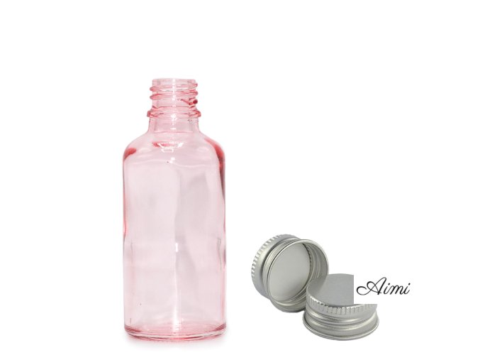 30ml Ružová Sklenená Fľaška s Hliníkovým Uzáverom (Varianta 30ml Ružová Sklenená Fľaška  s Hliníkovým Uzáverom)