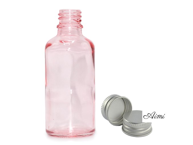 100ml Ružová Sklenená Fľaška s Hliníkovým Uzáverom (Varianta 100ml Ružová Sklenená Fľaška  s Hliníkovým Uzáverom)