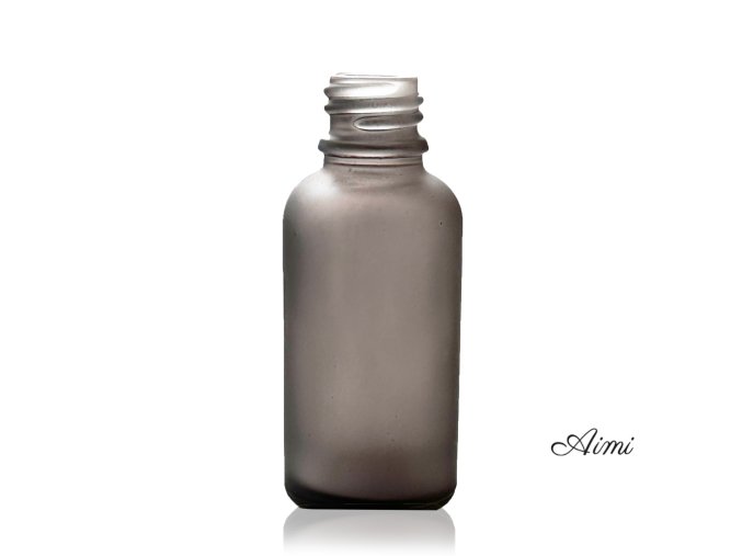 50ml Fľaška z Matného Šedého Skla - Bez Uzáveru