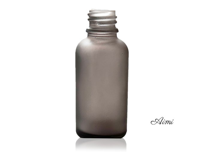 100ml Fľaška z Matného Šedého Skla - Bez Uzáveru