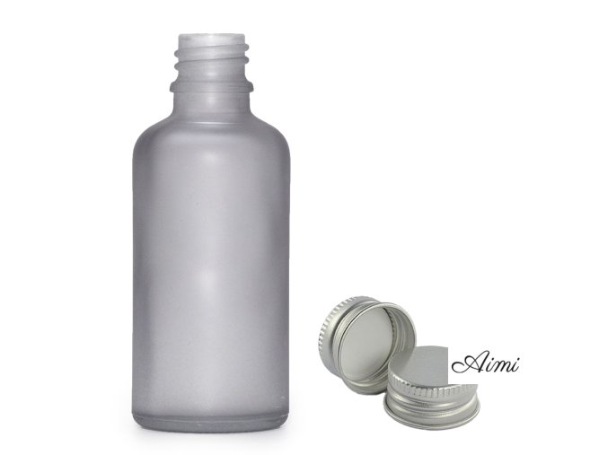 100ml Fľaška z Matného Šedého Skla s Hliníkovým Uzáverom (Varianta 100ml Fľaška z Matného Šedého Skla s Hliníkovým Uzáverom)