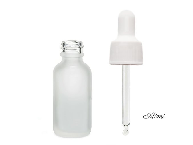 10ml Fľaška z Matného Bieleho Skla s Bielou Pipetou (Varianta 10ml Fľaška z Matného Bieleho Skla s Bielou Pipetou)