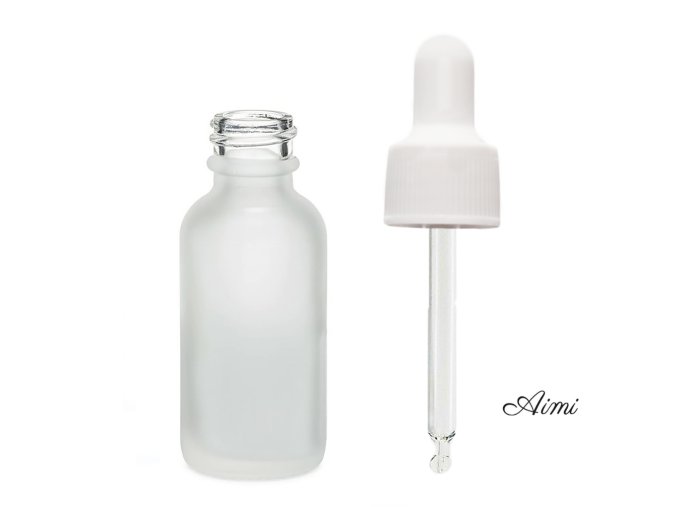 30ml Fľaška z Matného Bieleho Skla s Bielou Pipetou (Varianta 30ml Fľaška z Matného Bieleho Skla s Bielou Pipetou)