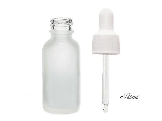 50ml Fľaška z Matného Bieleho Skla s Bielou Pipetou (Varianta 50ml Fľaška z Matného Bieleho Skla s Bielou Pipetou)