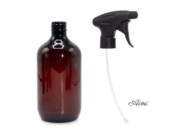 500 ml Jantárová Plastová Fľaša Boston so Sprejovým Uzáverom 28 mm (Varianta 500 ml Jantárová Plastová Fľaša Boston so Sprejovým Uzáverom 28 mm)