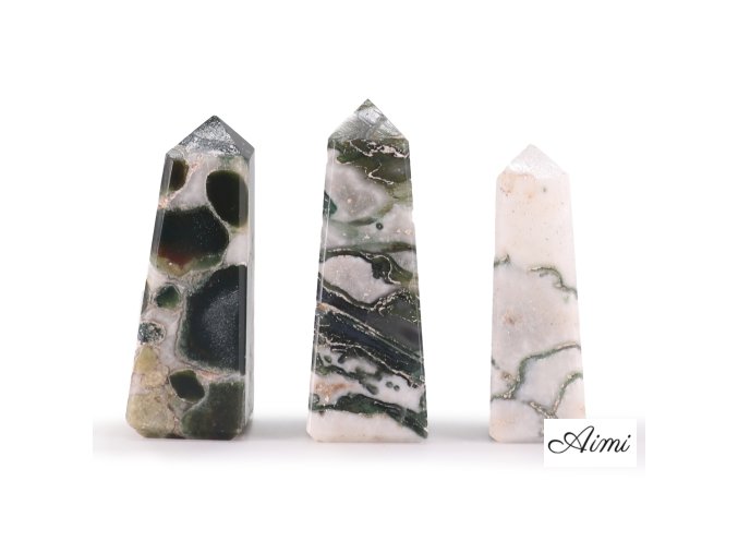 Drahokam Obelisk Hroty cca 5 cm - Machový Achát