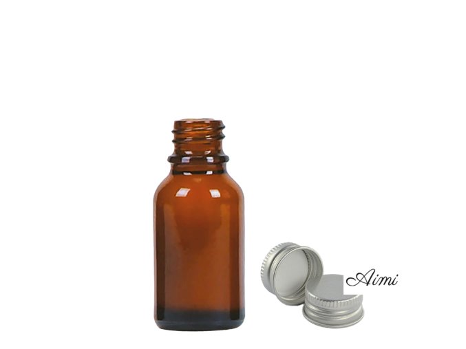 15 ml Fľaška z Jantárového Skla s Hliníkovým Uzáverom (Varianta 15 ml Fľaška z Jantárového Skla s Hliníkovým Uzáverom)