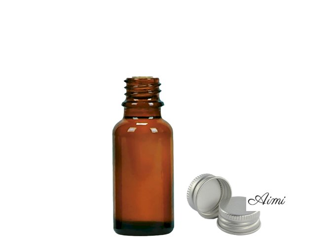 20 ml Fľaška z Jantárového Skla s Hliníkovým Uzáverom (Varianta 20 ml Fľaška z Jantárového Skla s Hliníkovým Uzáverom)