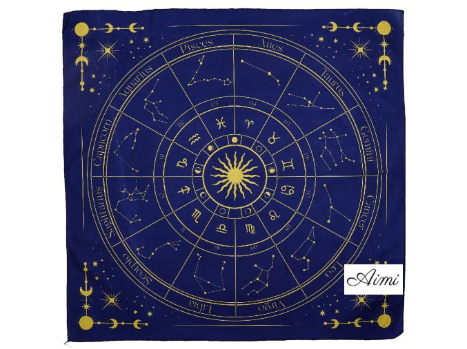 Tarotové Plátno – Znamenia Zverokruhu (75 x 75 cm) (Varianta Tarotové Plátno – Znamenia Zverokruhu (75 x 75 cm))