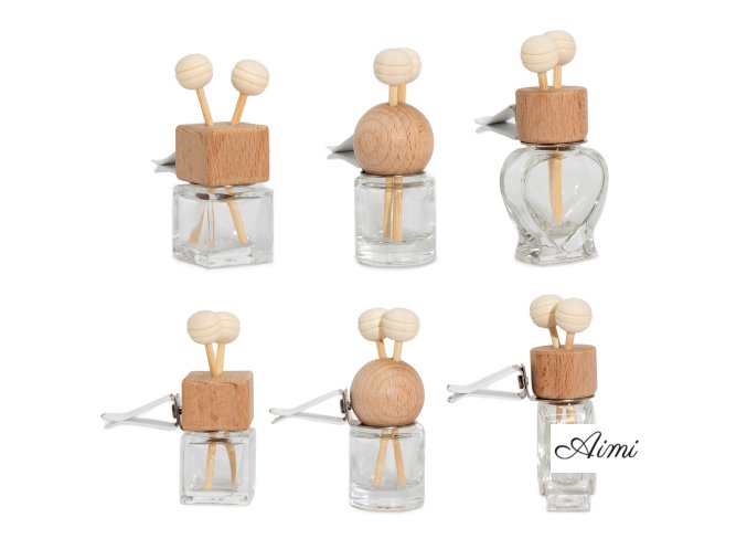 Priehľadné – Fľaštičky s Difuzérom do Auta na Mriežku Ventilácie – 8 ml – (3 rôzne vzory × 4) (Varianta Priehľadné – Fľaštičky s Difuzérom do Auta na Mriežku Ventilácie – 8 ml – (3 rôzne vzory × 4))