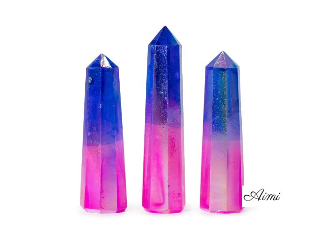 Drahokam Obelisk Hroty cca 9cm - Krištáľový Kremeň Aurora - Ružový a Modrý (Varianta Krištáľový Kremeň Aurora - Ružový a Modrý)