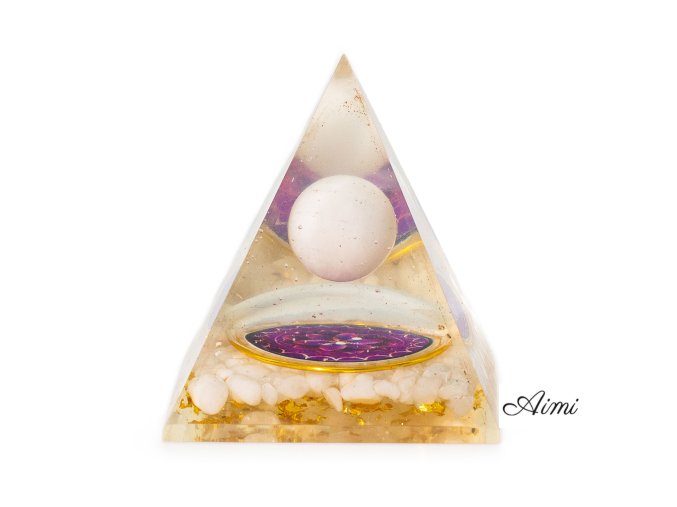 Stredné Orgonitové Pyramídy 7x6cm - Plávajúca Kremenná Guľa - Kúsky Kremeňa (Varianta Plávajúca Kremenná Guľa - Kúsky Kremeňa)