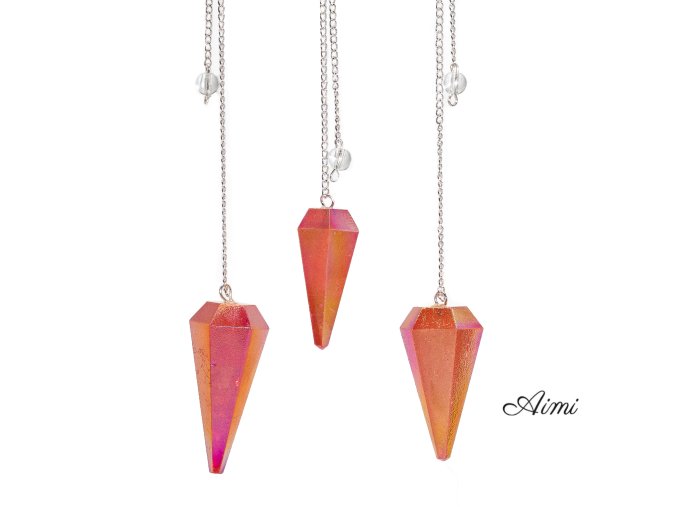 Šesťhranné Kyvadlo – Aurora Kryštál Broskyňový – 4 cm (Varianta Šesťhranné Kyvadlo – Aurora Kryštál Broskyňový – 4 cm)