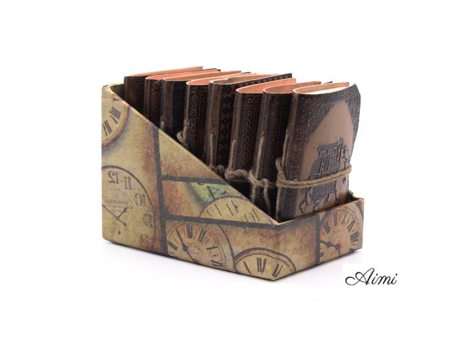 Sada Malých Ezoterických Kožených Zápisníkov (4x3") so Stojanom (Varianta Sada Malých Ezoterických Kožených Zápisníkov (4x3") so Stojanom)