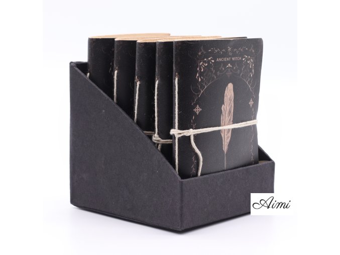 Sada Kožených Rituálnych Zápisníkov (6x4,5") so Stojanom (Varianta Sada Kožených Rituálnych Zápisníkov (6x4,5") so Stojanom)