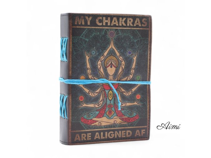 Kožené Potlačené Zápisníky (7x5") - Moje Čakry sú Zarovnané AF - 200 strán, obyčajný papier (Varianta Moje Čakry sú Zarovnané AF - 200 strán, obyčajný papier)