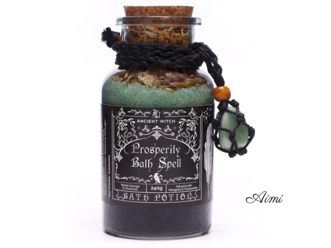 Starodávny Čarodejnícky Kúpeľný Elixír a Amulet z Avanturínu – Hojnosť (Varianta Starodávny Čarodejnícky Kúpeľný Elixír a Amulet z Avanturínu – Hojnosť)