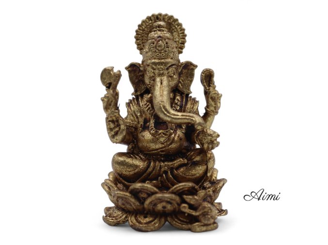 Miniatúrna Mosadzná Soška Boha Ganesh (22g) - 37mm