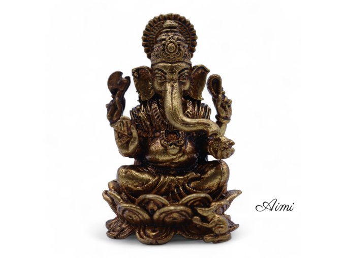 Miniatúrna Mosadzná Soška Boha Ganesh (52g) - 49mm