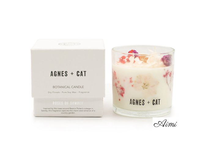 Agnes & Cat Botanická Sójová Sviečka - Ruže zo Sawrey