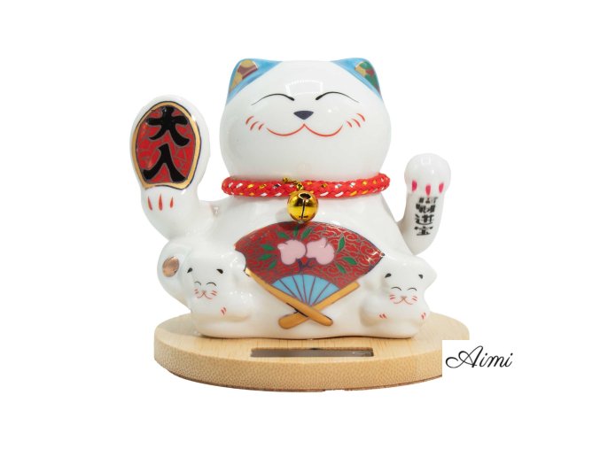 Solárna Pokladnička s Dreveným Podstavcom – Modrá s Pohyblivou Rukou (Varianta Solárna Pokladnička s Dreveným Podstavcom – Modrá s Pohyblivou Rukou)