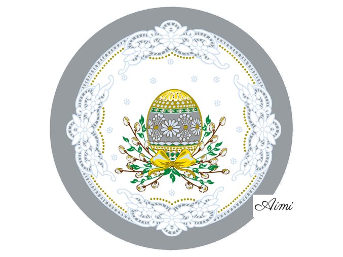 rod obrus velka noc seda