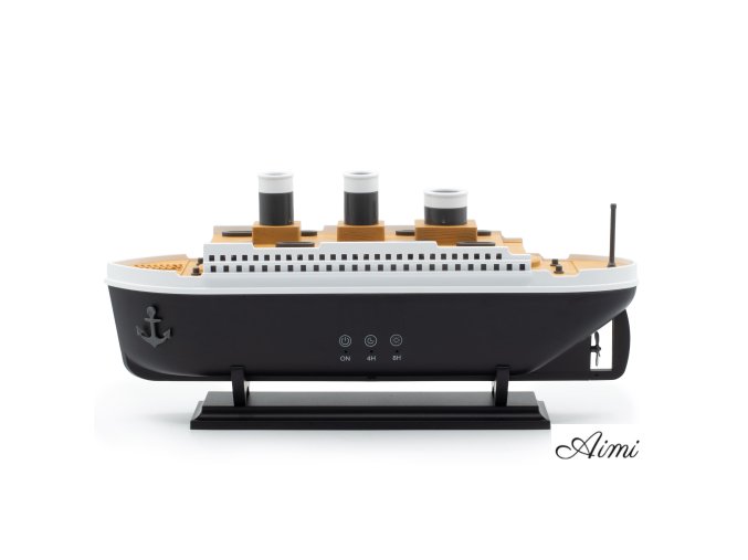 Aromaterapeutický Difuzér - Model Lode Titanic - Efekt Dymenia - USB - Zmena Farby - Diaľkové Ovládanie (Varianta Model Lode Titanic - Efekt Dymenia)