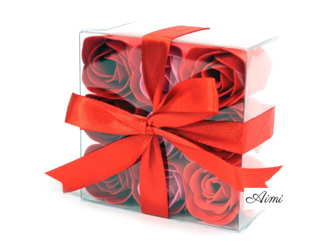 Sada 9 Mydlových Kvetov - Červené Ruže