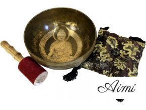 Špeciálna Mosadzno Zlatá Spievajúca Miska - Budha
