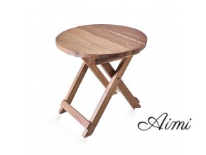 Okrúhly konferenčný stolík z recyklovaného dreva- 50x50cm