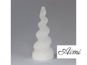 Selenitová Špirálová Veža - Roh Jednorožca - 10 cm (Varianta Roh Jednorožca - 10 cm)