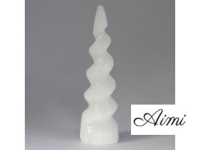 Selenitová Špirálová Veža - Roh Jednorožca - 15 cm (Varianta Roh Jednorožca - 15 cm)