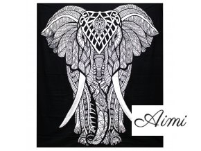 Black & White Prikrývka na Posteľ (Dvojlôžko) - Slon