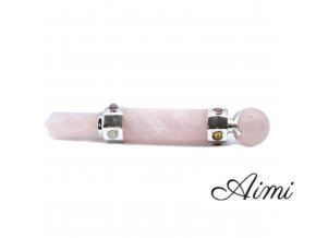 Šesťhranný Liečivý Krištáľový Prútik - 12cm - Ruženin (Varianta 12cm - Ruženin)