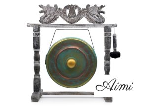 Stredný Gong so Stojanom - 50cm - Vymývaná Zelená (Varianta 50cm - Vymývaná Zelená)