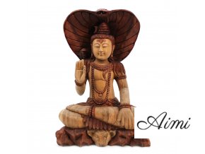 Ručne Vyrezávaná Socha Budhu - Shiva s Kobrou - 50cm (Varianta Shiva s Kobrou - 50cm)