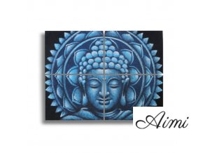 Detail Brokátu Modrý Buddha Mandala Obraz 30x40cm x 4