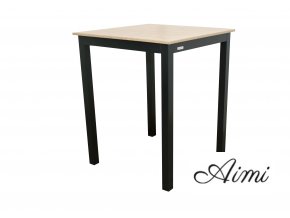 EXPERT WOOD antracit - záhradný gastro barový hliníkový stôl 90 x 90 x 110cm
