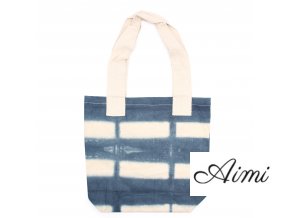 Prírodná Bavlnená Taška Tye-Dye (8oz) - 38x42x12cm - Šedé Obdĺžniky - Prírodné Ramienka (Varianta 38x42x12cm - Šedé Obdĺžniky)
