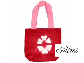 Prírodná Bavlnená Taška Tye-Dye (8oz) - 38x42x12cm - Gaštanový Kvet - Ružové Ramienka (Varianta 38x42x12cm - Gaštanový Kvet)