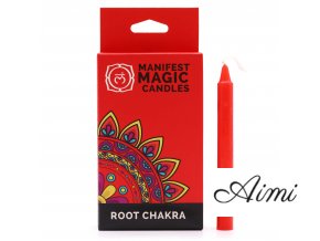 Ezoterické Magické Sviečky (balenie po 12 ks) - Červené - Koreňová Čakra (Varianta Červené - Koreňová Čakra)
