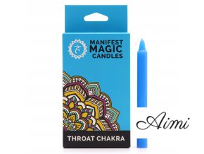 Ezoterické Magické Sviečky (balenie po 12 ks) - Modré - Krčná Čakra (Varianta Modré - Krčná Čakra)