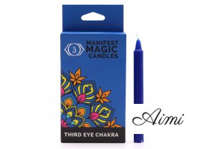 Ezoterické Magické Sviečky (balenie po 12 ks) - Tmavo Modré - Čakra Tretieho Oka (Varianta Tmavo Modré - Čakra Tretieho Oka)