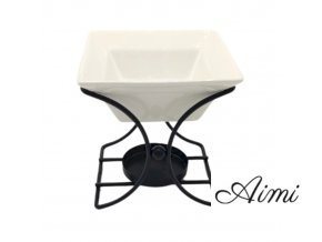Keramická Aroma Lampa s Kovovým Štvorcom (Varianta Keramická Aroma Lampa s Kovovým Štvorcom)