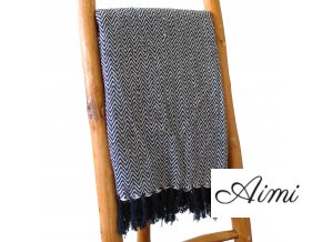 Boho Pohodlný Prehoz - 125 x 150 cm - Námornícka cik-cak