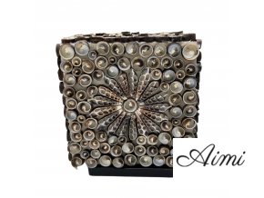 Boho Lampa z Morských Mušlí - Čokoládová Twist Kocka - 15cm (Varianta Čokoládová Twist Kocka - 15cm)