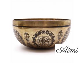 Tibetská Liečivá Gravírovaná Miska - 21cm - 5 Budhov (Varianta 21cm - 5 Budhov)