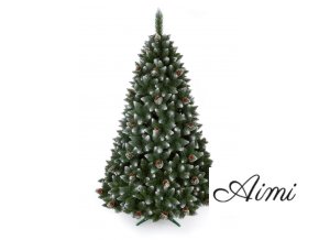 Vianočný stromček 1,8 m - Diamantová BOROVICA zasnežená so šiškami so stojanom